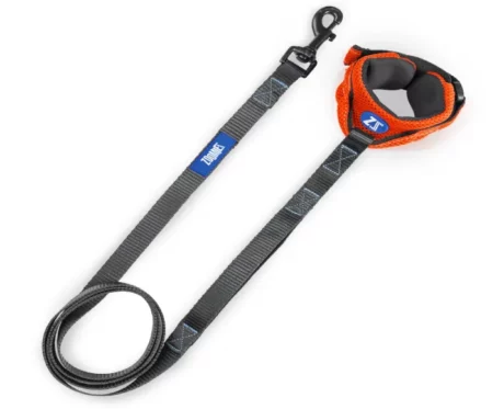 Zoomiez Hands Free Mesh Dog Leash - Orange at ithinkpets.com (1)