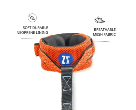 Zoomiez Hands Free Mesh Dog Leash - Orange at ithinkpets.com (2)