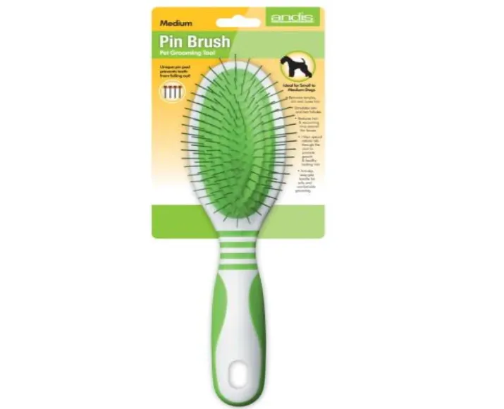 Andis Large Pin Brush For Pets, Lime Green at ithinkpets.com (2)