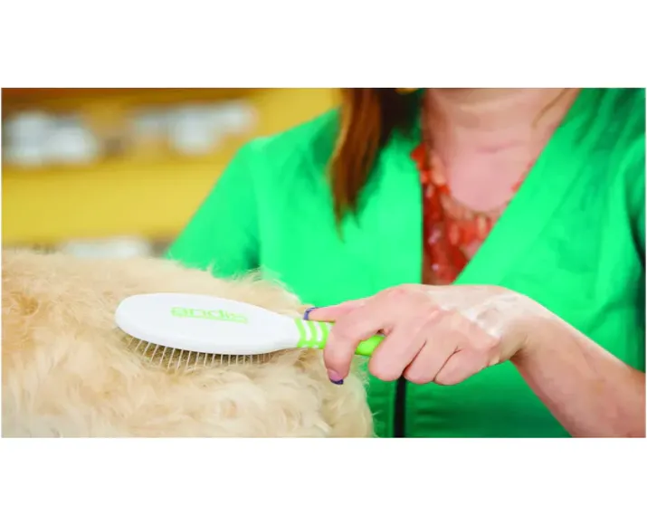 Andis Large Pin Brush For Pets, Lime Green at ithinkpets.com (5)