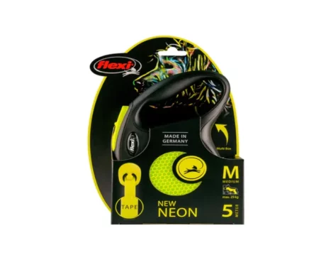 Flexi Medium Neon Retractable Leash Tape, Holds upto 25 kg, 16 ft at ithinkpets.com (2)