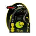 Flexi Small Neon Retractable Leash Tape, Holds upto 15 kg,16 ft