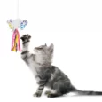 Fofos Blocky Meow Butterfly Wand Cat Nip Toy, Cats and Kittens
