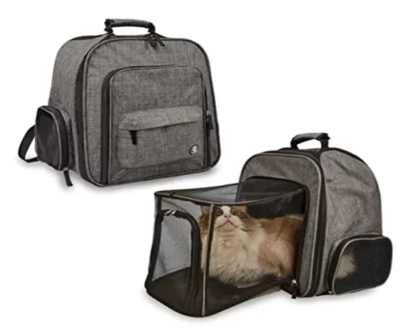 Fofos Expandable Backpack Carrier Grey at ithinkpets.com (1)