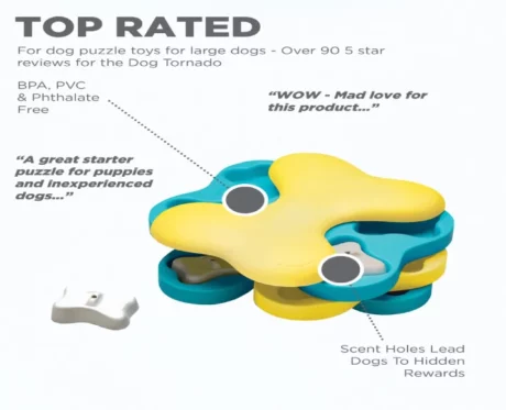 Outward Hound (Nina Ottosson) Dog Tornado Interactive Treat Puzzle Dog Toy, Blue at ithinkpets.com (2)