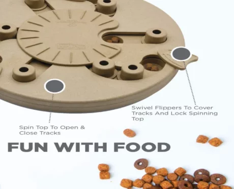 Outward Hound (Nina Ottosson) Dog Worker Interactive Treat Puzzle Dog Toy, Tan at ithinkpets.com (2)