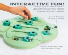 Outward Hound (Nina Ottosson) Puppy Hide N Slide Interactive Treat Puzzle Dog Toy, Green at ithinkpets.com (2)