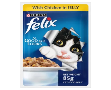 Purina Felix Chicken with Jelly Adult Cat Wet Food, 85 Gms at ithinkpets.com (1)