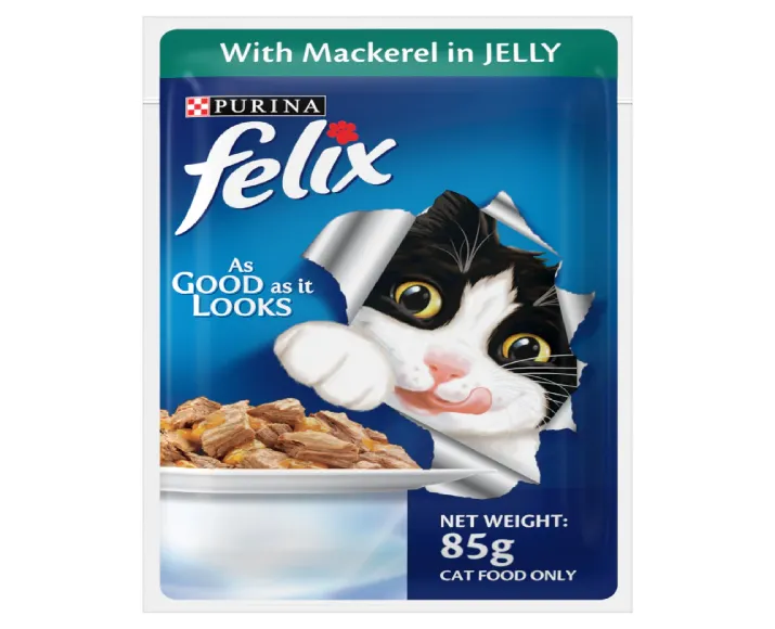 Purina Felix Mackerel with Jelly Adult Cat Wet Food, 85 Gms at ithinkpets.com (1)