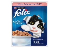 Purina Felix Salmon with Jelly Adult Cat Wet Food, 85 Gms at ithinkpets.com (1)
