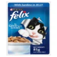 Purina Felix Sardine with Jelly Adult Cat Wet Food, 85 Gms