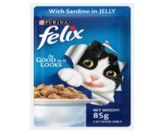 Purina Felix Sardine with Jelly Adult Cat Wet Food, 85 Gms at ithinkpets.com (1)