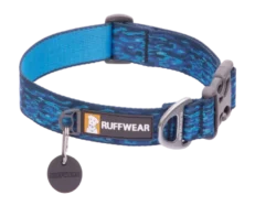 Ruffwear Flat Out Collar Oceanic Distortion at ithinkpets.com