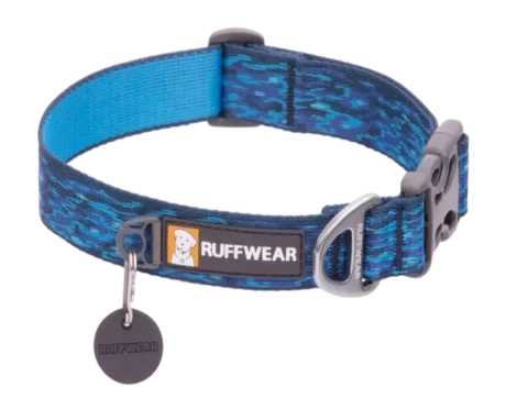 Ruffwear Flat Out Collar Oceanic Distortion at ithinkpets.com