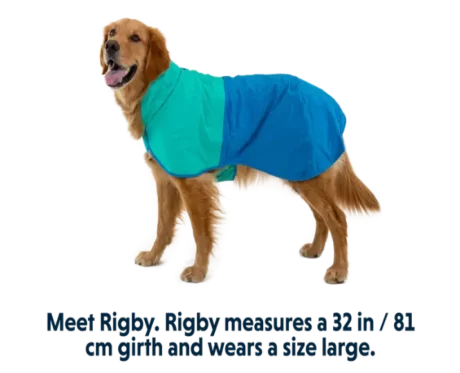 Ruffwear Sun Shower Blue Dusk Dog Raincoat at ithinkpets.com