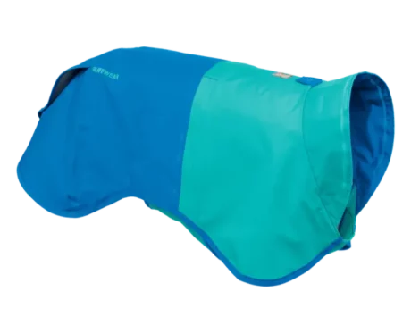 Ruffwear Sun Shower Blue Dusk Dog Raincoat at ithinkpets.com