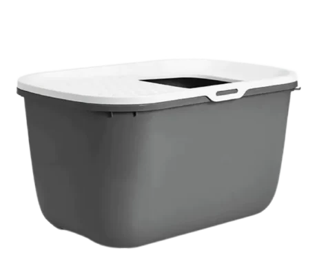 Savic Hop In Modern Cat Litter Tray Anthracite at ithinkpets.com (1)
