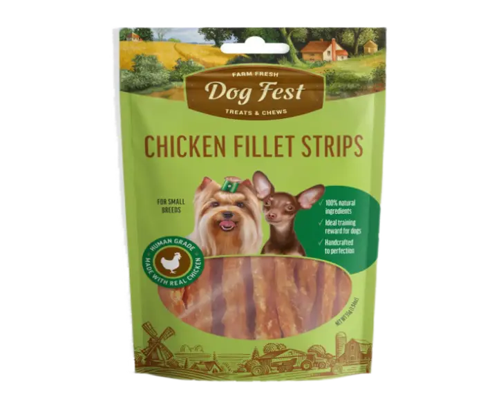 Dogfest Chicken Fillet Strips Dog Treat at ithinkpets.com