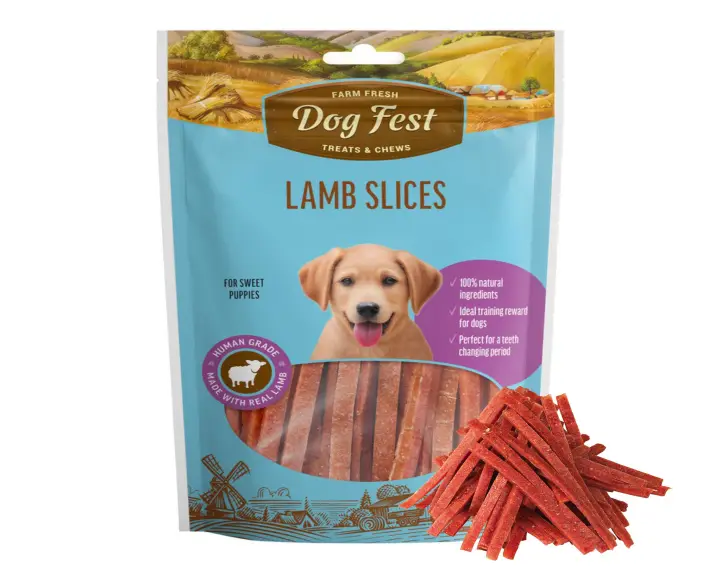 Dogfest Lamb Slices Dog Treat at ithinkpets.com