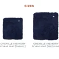 Fofos Chenille Memory Foam Mat, Blue, For Dogs & Cats