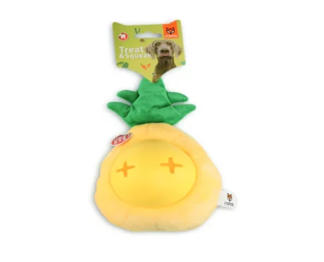 Fofos Cute Treat Dog Toy Pineapple at ithinkpets.com (1)