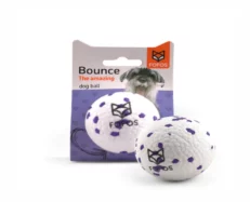 Fofos Durable Dog Ball Toy White And Purple at ithinkpets.com (1)