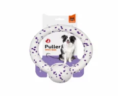 Fofos Durable Puller Dog Toy White And Purple at ithinkpets.com (1)