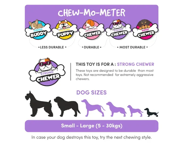 Fofos Durable Puller Dog Toy White And Purple at ithinkpets.com (8)
