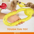 Fofos Durable Puller Dog Toy, Yellow And Grey