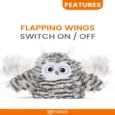 Fofos Flapping Owl Chirping Interactive Cat Toy