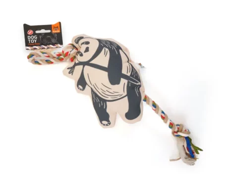 Fofos Flossy Rope Toy with Panda Dog Toy at ithinkpets.com (1)