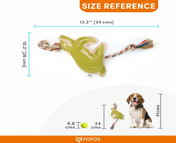Fofos Flossy Rope Toy with Sloth Dog Toy at ithinkpets.com (4)