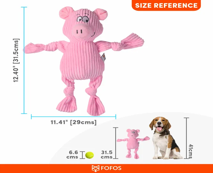 Fofos Fluffy Pig Pink Toy for Dogs at ithinkpets.com (8)