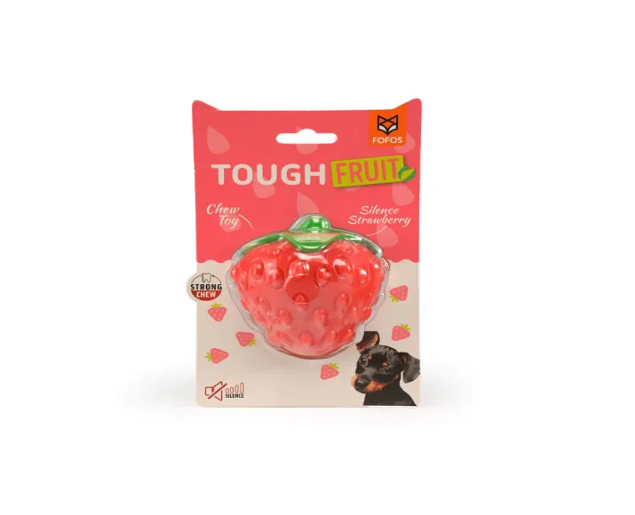 Fofos Fruity Bites Crazy Strawberry, Dog Squeaky Toy at ithinkpets.com (1)