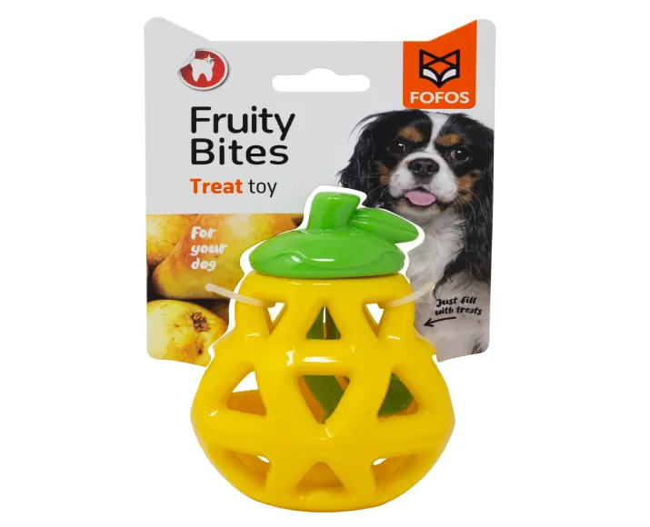 Fofos Fruity Bites Treat Dispenser Dog Toy Pear, 2 in 1 Dog Toy at ithinkpets.com (1)