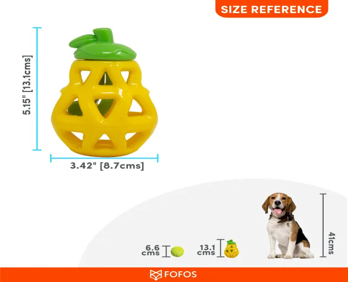Fofos Fruity Bites Treat Dispenser Dog Toy Pear, 2 in 1 Dog Toy at ithinkpets.com (5)