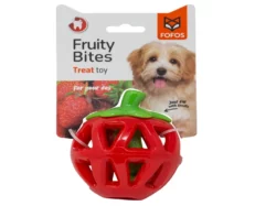 Fofos Fruity Bites Treat Dispenser Dog Toy Strawberry at ithinkpets.com (1)