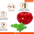 Fofos Fruity Bites Treat Dispenser Dog Toy Strawberry