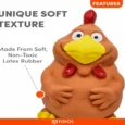 Fofos Latex Bi Rooster Squeaky Dog Toy