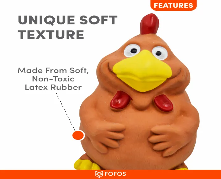 Fofos Latex Bi Rooster Squeaky Dog Toy at ithinkpets.com (4)