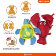 Fofos Summer Catnip Cat Toy Turtle with Lobster