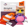 Fofos Summer Catnip Cat Toy Whale with Clown Fish, Pack of 2