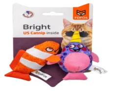 Fofos Summer Catnip Cat Toy Whale with Clown Fish, Pack of 2 at ithinkpets.com (1)