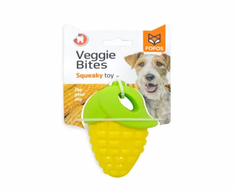 Fofos Vegi Bites Corn Loud Squeaky Dog Toy at ithinkpets.com (1)