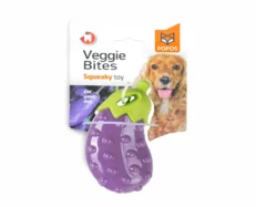 Fofos Vegi Bites Eggplant Loud Squeaky Dog Toy at ithinkpets.com (1)