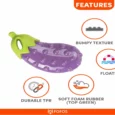 Fofos Vegi Bites Eggplant Loud Squeaky Dog Toy