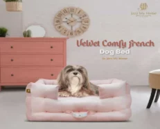 Jazz My Home Cotton Comfy French Dog Bed at ithinkpets.com (2)
