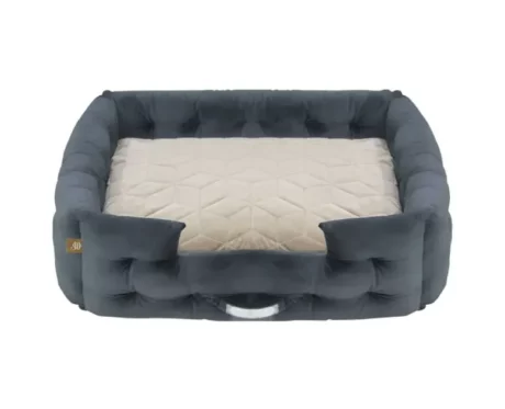 Jazz My Home Velvet Comfy French Dog Bed at ithinkpets.com (1)