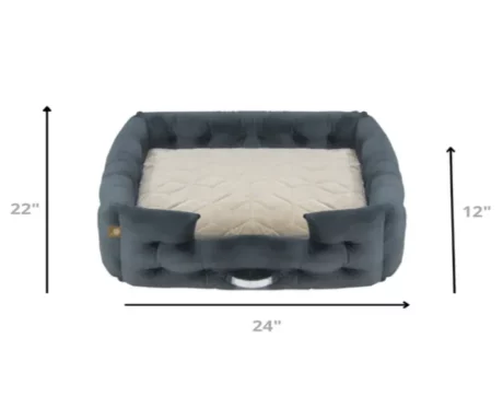 Jazz My Home Velvet Comfy French Dog Bed at ithinkpets.com (2)