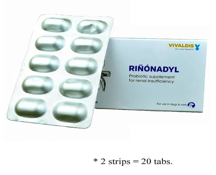 Vivaldis Rinonadyl Prebiotic Renal supplement, 20 Tabs for dogs & cats at ithinkpets.com (3)